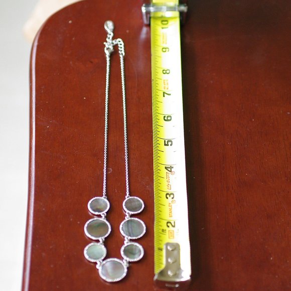 Ann Taylor Factory Abalone + Rhinestone Necklace - Picture 3 of 8